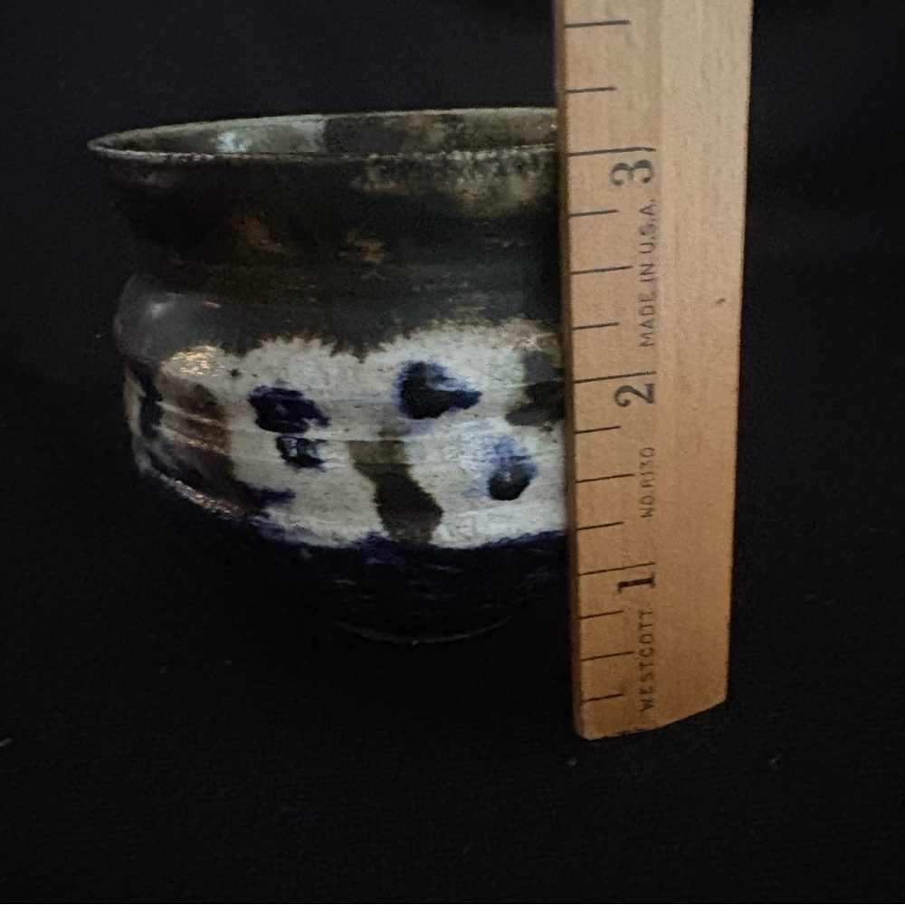 Vintage Decorative Studio Art Pottery - Raku Style Chawan - Tea Bowl - Bud Vase - Picture 5 of 9